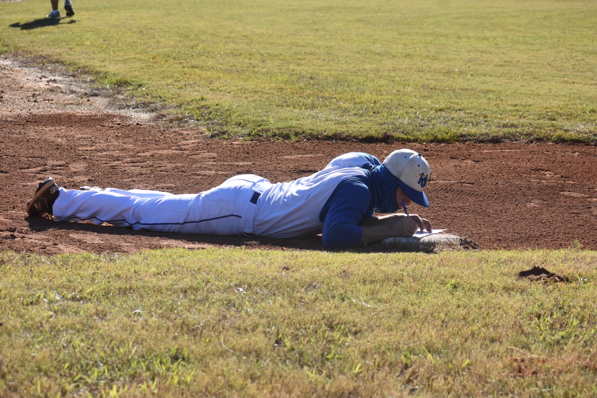 HC Baseball player working independently on the baseball test